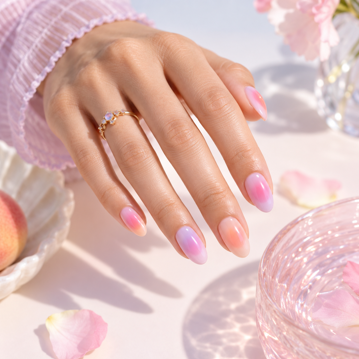 Pastelowe Aura Nails