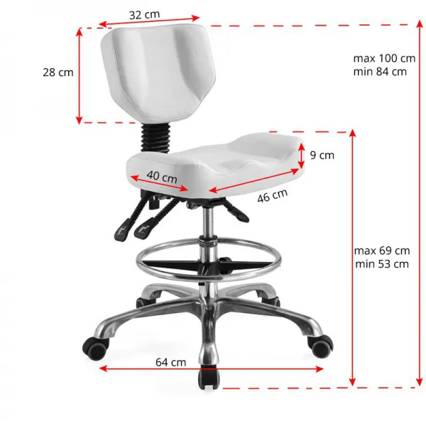 TABORET KOSMETYCZNY A-4299 BIAŁY