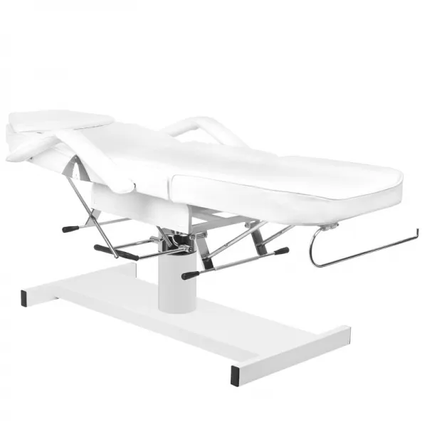 ZESTAW FOTEL 210 + TABORET 303 BIAŁY Z OPARCIEM + PRZEŚCIERADŁO FLISELINOWE