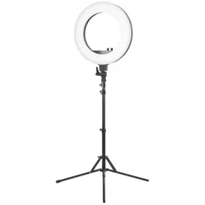 LAMPA PIERŚCIENIOWA RING LIGHT 18" 48W LED CZARNA + STATYW