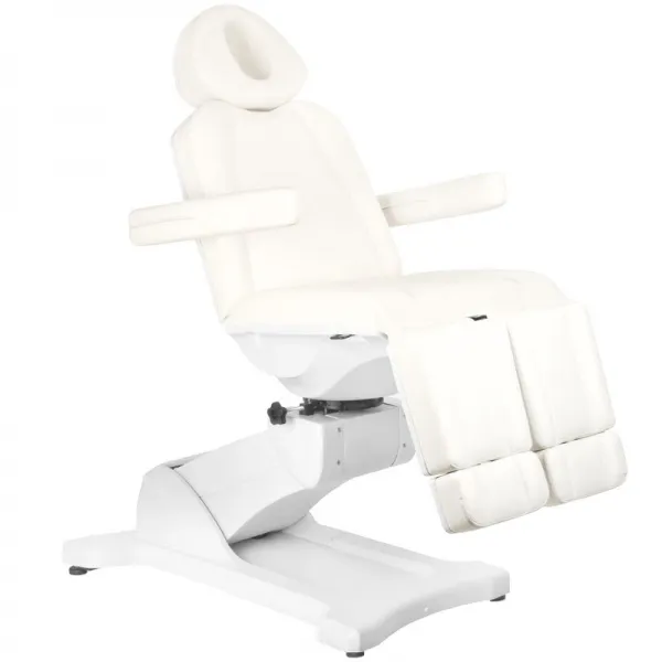 FOTEL KOSMETYCZNY ELEKTR. AZZURRO 869AS PEDI OBROTOWY 5 SILN. BIAŁY
