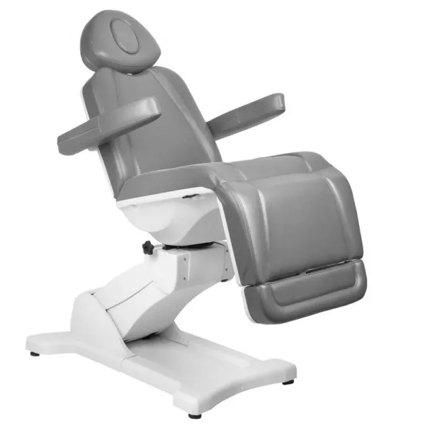 FOTEL KOSMETYCZNY ELEKTR. AZZURRO 869A OBROTOWY 4 SILN. SZARY