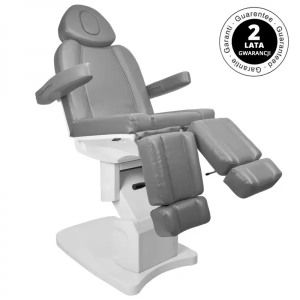 FOTEL KOSMETYCZNY ELEKTR. AZZURRO 708AS PEDI 3 SILN. SZARY