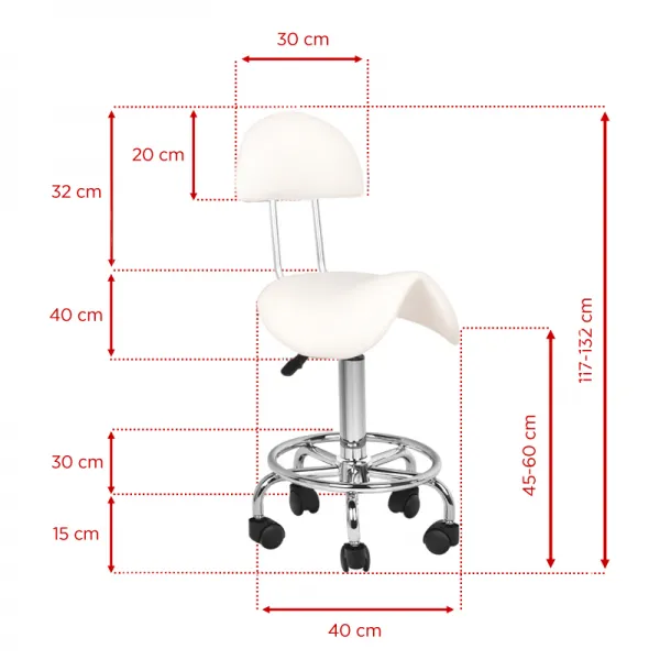 TABORET KOSMETYCZNY 6001 BIAŁY