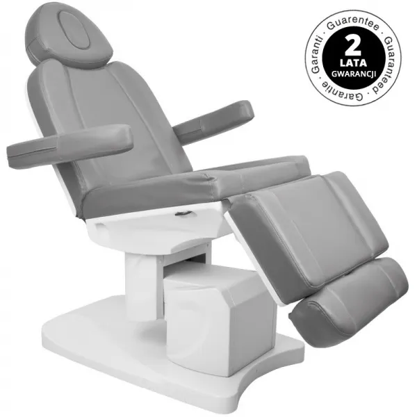 FOTEL KOSMETYCZNY ELEKTR. AZZURRO 708A 4 SILN. SZARY