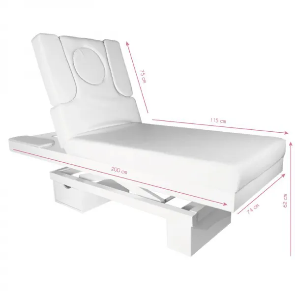 SPA LEŻANKA KOSMETYCZNA AZZURRO 815B ŚWIECĄCA WHITE