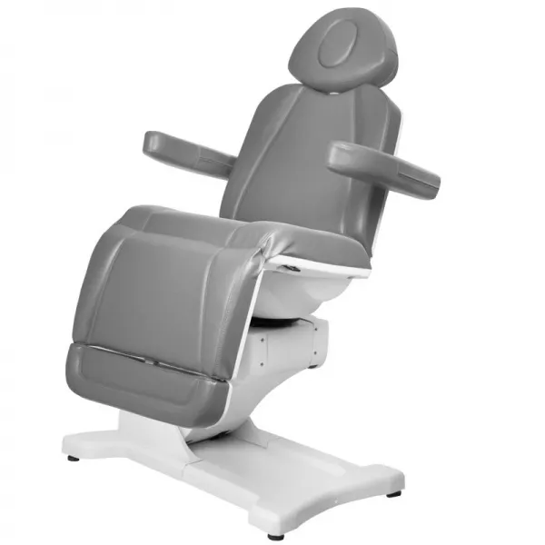 FOTEL KOSMETYCZNY ELEKTR. AZZURRO 869A OBROTOWY 4 SILN. SZARY