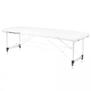 STÓŁ SKŁADANY DO MASAŻU ALUMINIOWY KOMFORT 2 SEGMENTOWE WHITE