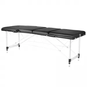 STÓŁ SKŁADANY DO MASAŻU ALUMINIOWY KOMFORT 3 SEGMENTOWY BLACK
