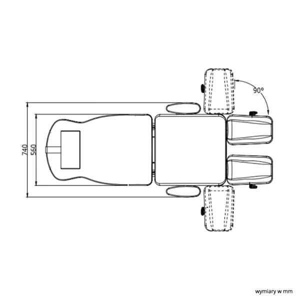 FOTEL PODOLOGICZNY ELEKTR. AZZURRO 883 3 SILN. SZARY