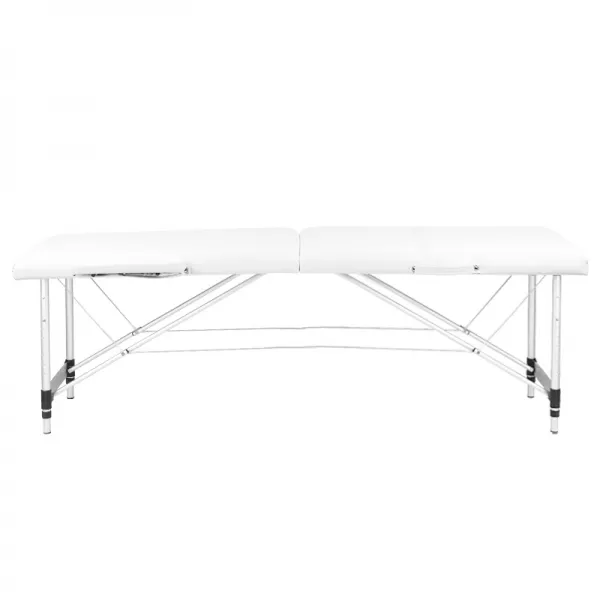 STÓŁ SKŁADANY DO MASAŻU ALUMINIOWY KOMFORT 2 SEGMENTOWE WHITE