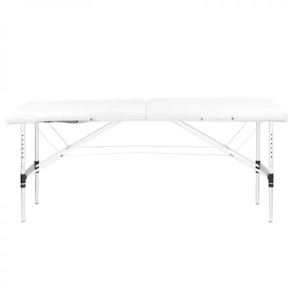 STÓŁ SKŁADANY DO MASAŻU ALUMINIOWY KOMFORT 2 SEGMENTOWE WHITE
