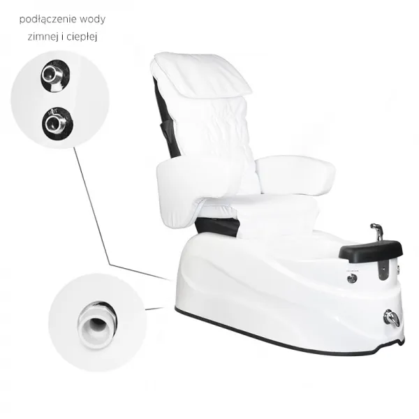 FOTEL PEDICURE SPA AS-122 WHITE Z FUNKCJĄ MASAŻU