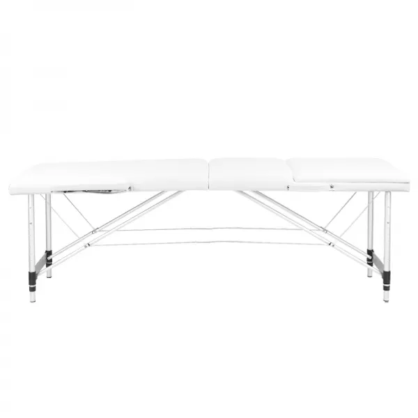 STÓŁ SKŁADANY DO MASAŻU ALUMINIOWY KOMFORT 3 SEGMENTOWY WHITE