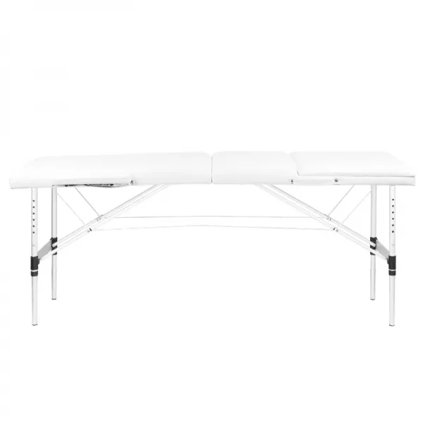 STÓŁ SKŁADANY DO MASAŻU ALUMINIOWY KOMFORT 3 SEGMENTOWY WHITE