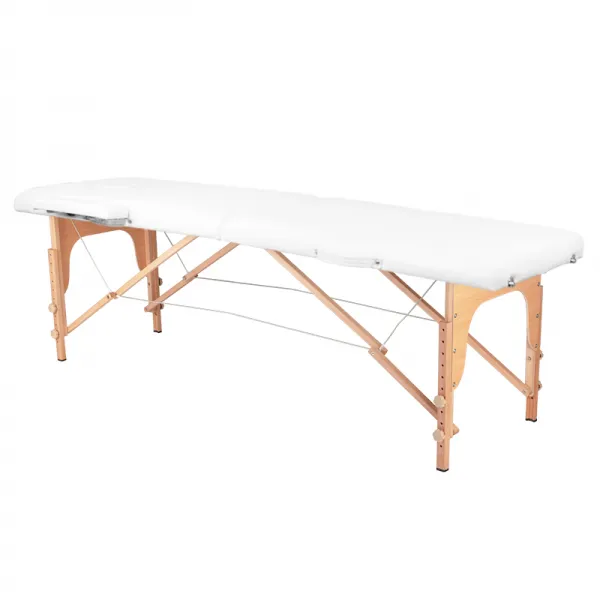 STÓŁ SKŁADANY DO MASAŻU WOOD KOMFORT 2 SEGMENTOWE WHITE