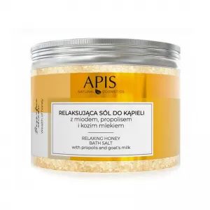 APIS BOGACTWO MIODU, RELAKSUJĄCA SÓL DO KĄPIELI Z MIODEM, PROPOLISEM I KOZIM MLEKIEM, 650 G