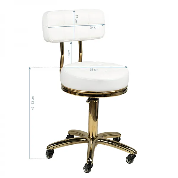 Taboret kosmetyczny Gold AM-961 biały