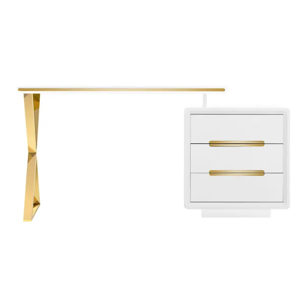 Biurko kosmetyczne 3309G złoto białe
