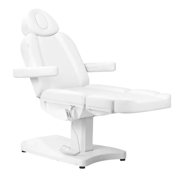 Fotel kosmetyczny elektr. Azzurro 803D 3 siln.biały/szary