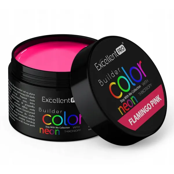 EXCELLENT PRO BUILDER GEL ŻEL BUDUJĄCY NEONOWY RÓŻOWY FLAMINGO PINK 30 g