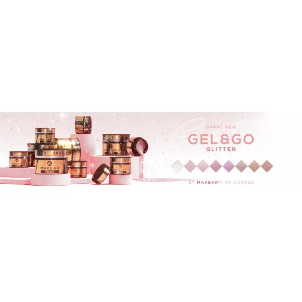 Makear Gel&Go Builder Gel Żel Budujący Glitter Ice Pink GG21 50 ml