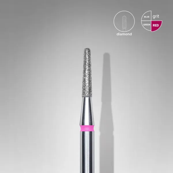 Staleks Frez Diamentowy Stożek Okrągły Czerwony 1,8/ 8 mm