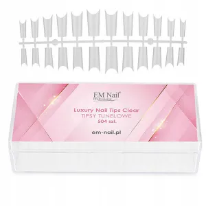 Em nail LUXURY Tipsy tunelowe proste clear 504 szt