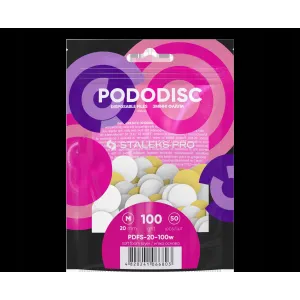 Staleks Pododisc Nakładki Białe Miękka Baza M 100 grit 50 szt