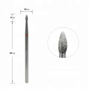 Staleks Frez Diamentowy Oliwka Czerwona 1,8/ 4 mm