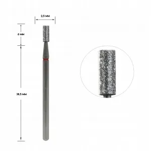 Staleks Frez Diamentowy Walec Czerwony 2,5/ 6 mm