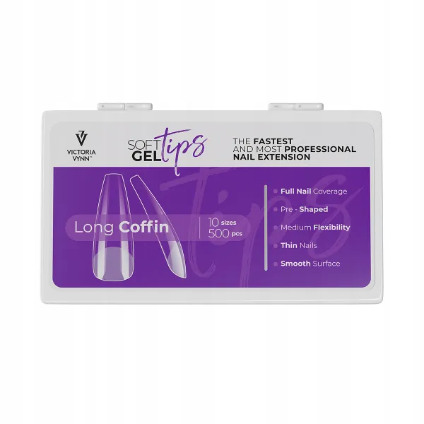 Victoria Vynn Soft Gel Tips Long Coffin 500 szt