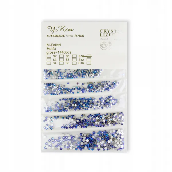 Ozdoby zestaw cyrkonii 1440 szt Blue Zircon AB Mix