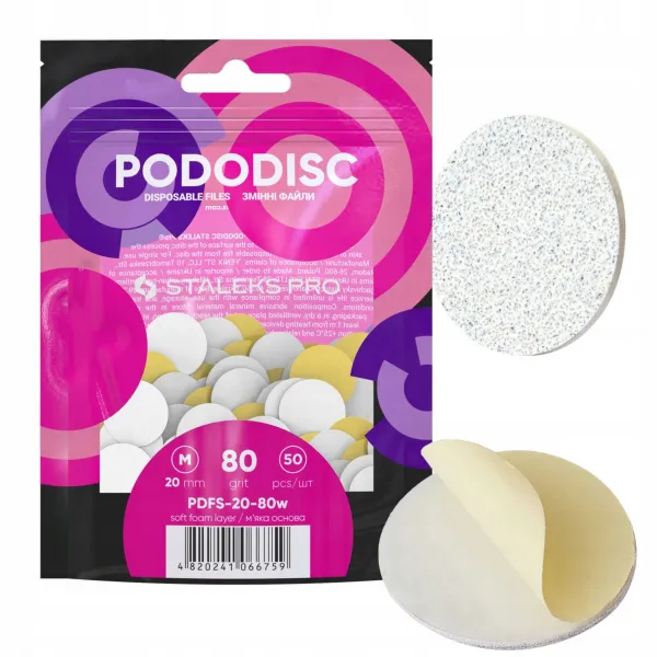 Staleks Pododisc Nakładki Miękka Baza M 80 grit 50 szt
