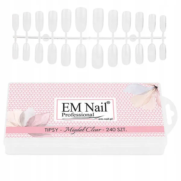 .EM NAIL Tipsy Tunelowe Migdał 240 szt