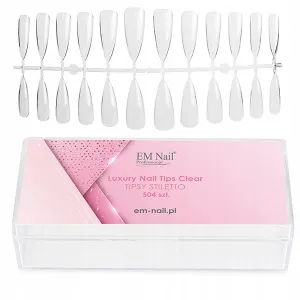 Em Nail Luxury Tipsy Tunelowe Stiletto Clear 504 szt