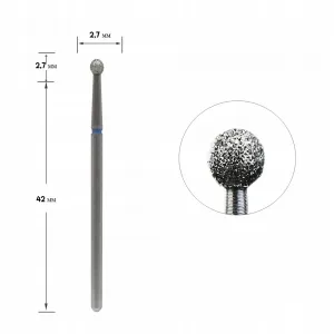 Staleks Frez Diamentowy Kulka Niebieska 2,7 mm