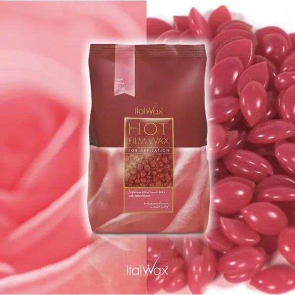 .Wosk PEREŁKI bez pasków Róża - 500 g ItalWax