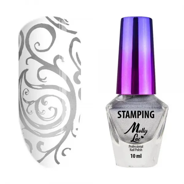 MOLLYLAC LAKIER DO STEMPLI I STEMPINGU SREBRNY NR 3 10 ML