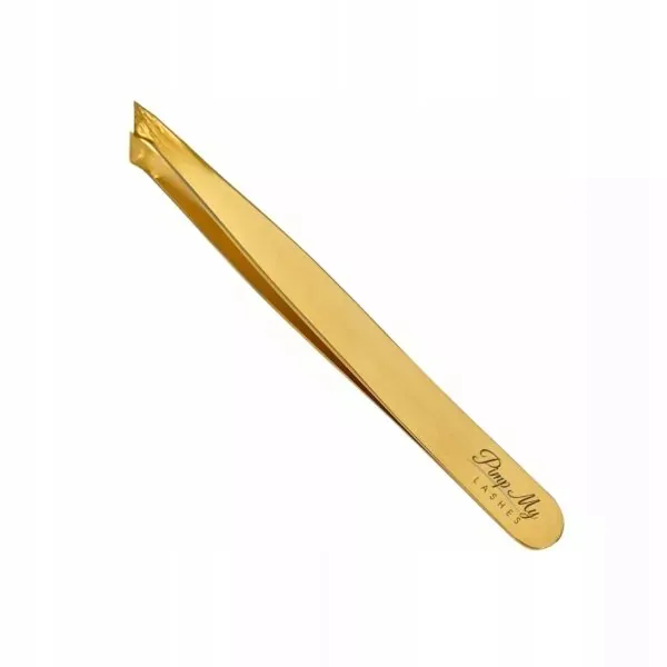 Skośna złota pęseta szeroka do regulacji brwi #SLANT Pimp My Brows