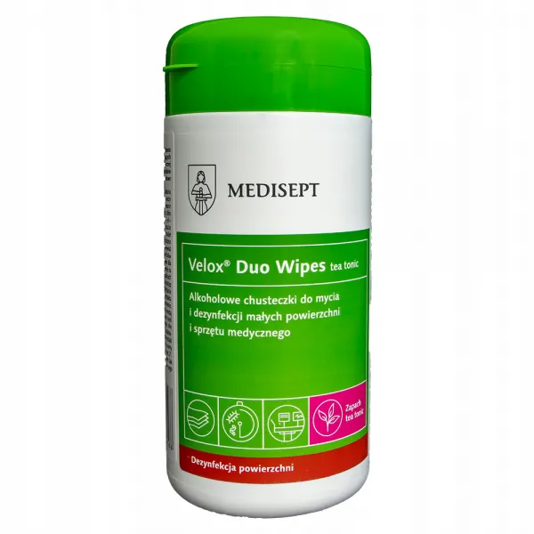 Medisept Velox Duo Wipes Alkoholowe Chusteczki Tea Tonic100 szt