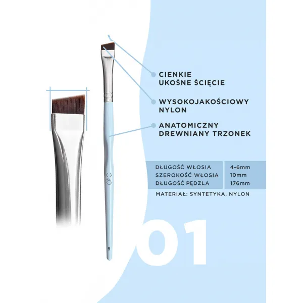 Oko Pędzelek Do Stylizacji Brwi Duży Skośny Nr 1