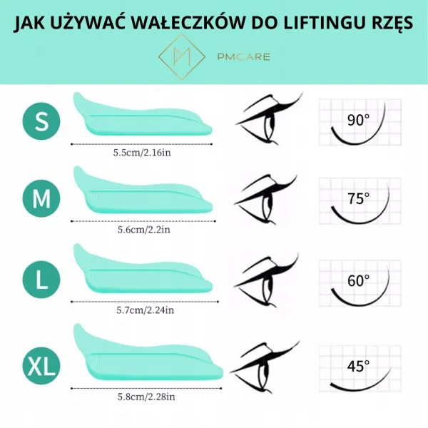 WAŁECZKI silikonowe do liftingu rzęs4 pary