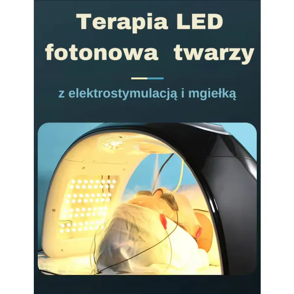 Lampa LED do twarzy terapia fotonowa z elektrostymulacją i mgiełką