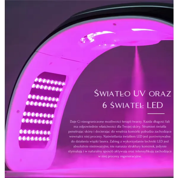 Lampa LED do twarzy terapia fotonowa z elektrostymulacją i mgiełką