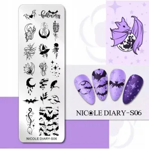 Płytka blaszka do Stempli stampingu halloween nicole diary-s06