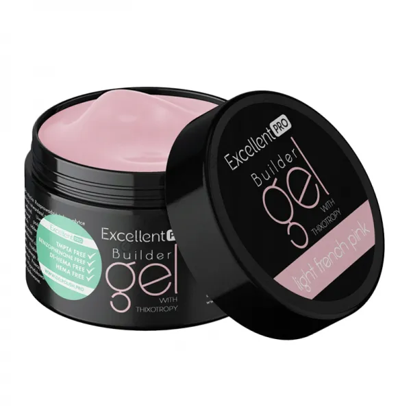 Excellent PRO Builder gel with thixotropy light french pink 50g