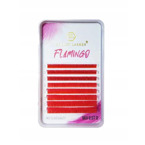 Rzęsy SL COLOR flamingo różowe mix 0.07 C