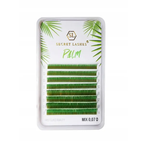 Rzęsy SL COLOR zielone palm mix 0.07C ecret Lashes
