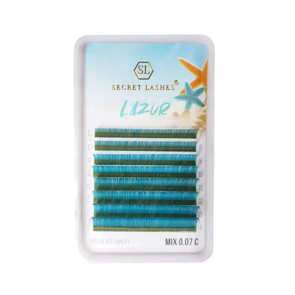 Secret Lashes Rzęsy Do Przedłużania Lazur D 0.07 mix